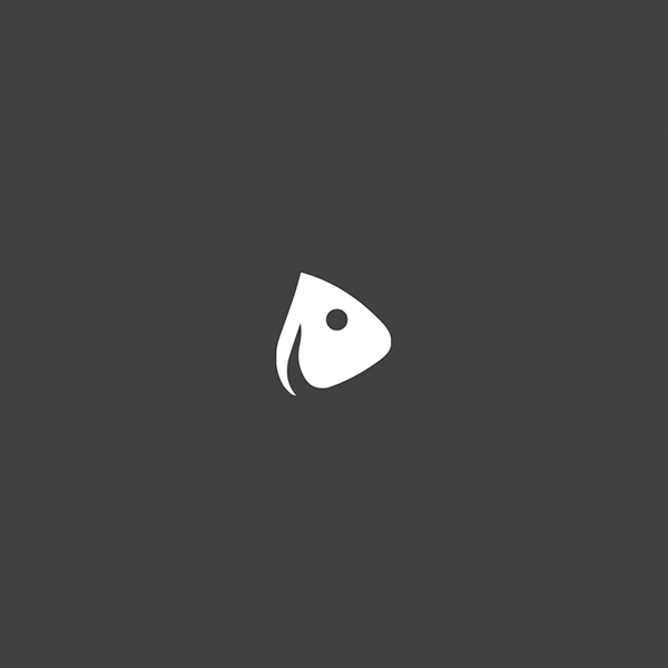 White Pescuit la Feeder fish symbol on dark grey