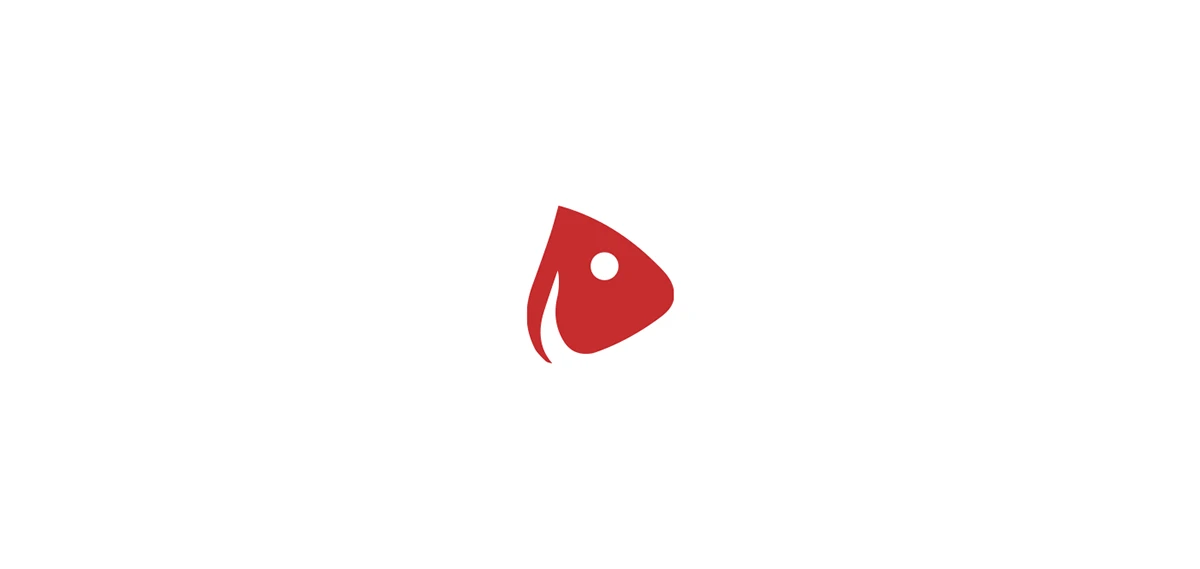 Red Pescuit la Feeder fish symbol on white