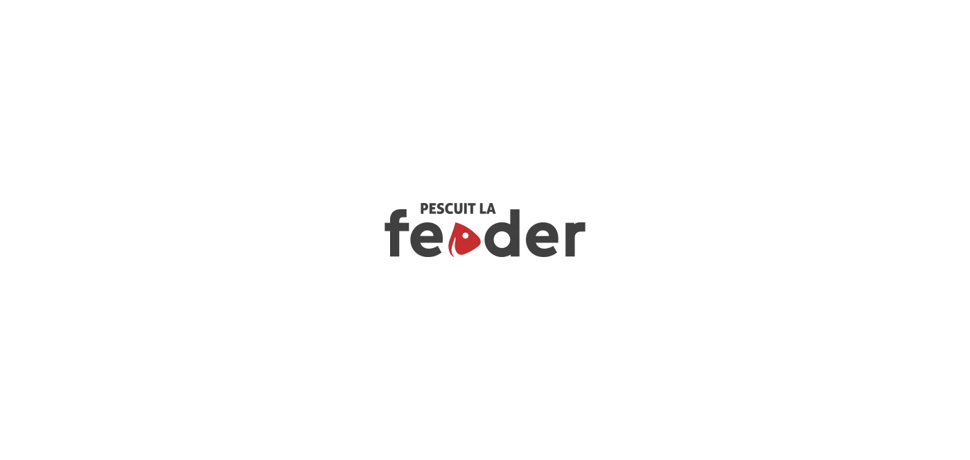 Updated Pescuit la Feeder wordmark with a red fish symbol